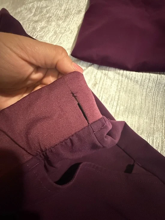 Figs Plum V-Neck Scrub Top with Drawstring Pants - Picture 2 of 2